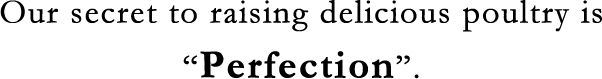 Our secret to raising delicious poultry is “Perfection”.